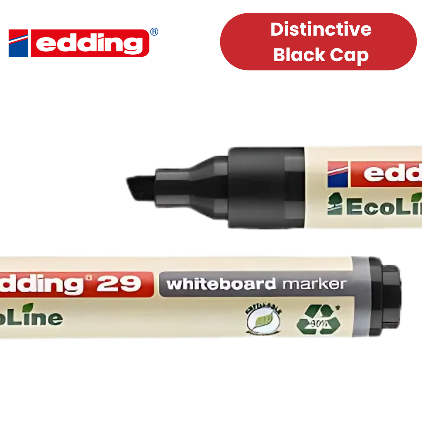 edding 29 Ecoline whiteboard marker - black - box of 10 whiteboard pens - 2-36