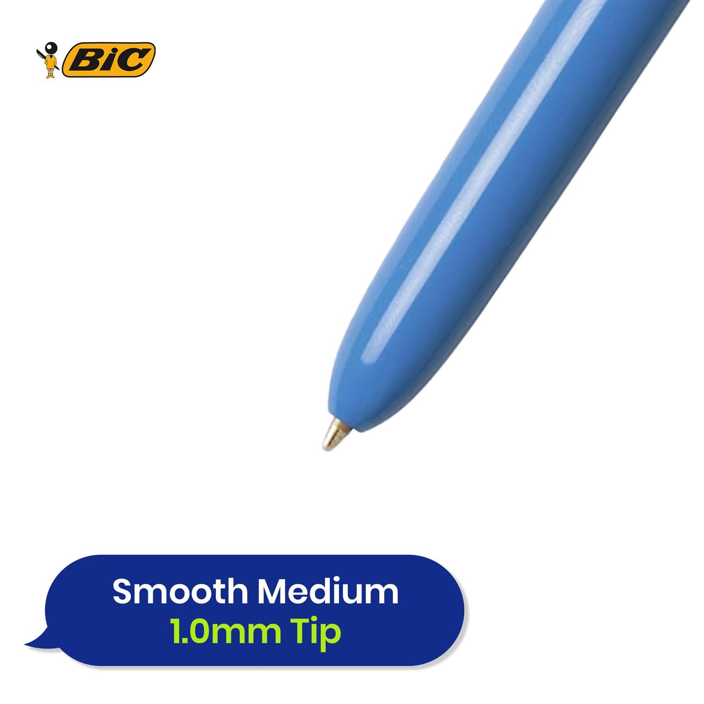 BIC 4-Color Mini Ball Pens Medium Tip Biros 2 Pack School Office