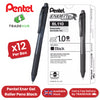 PENTEL ENERGEL RET GEL ROLLER 1.0MM BLK - Pack of 12