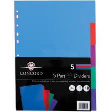 Pukka Colour 5 Part PolyProp Dividers