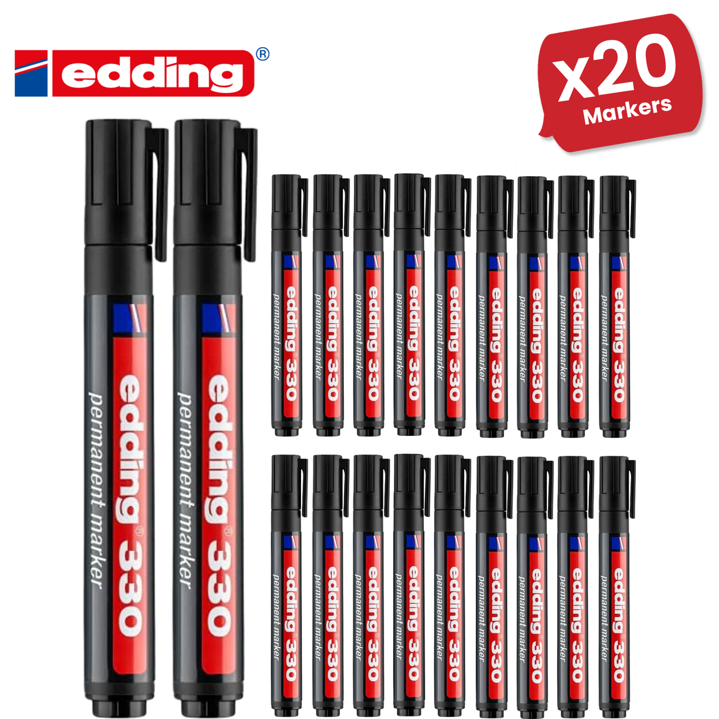 Edding 330 Permanent Multi Marker Chisel Tip 1-5mm Waterproof Quick-Drying Black