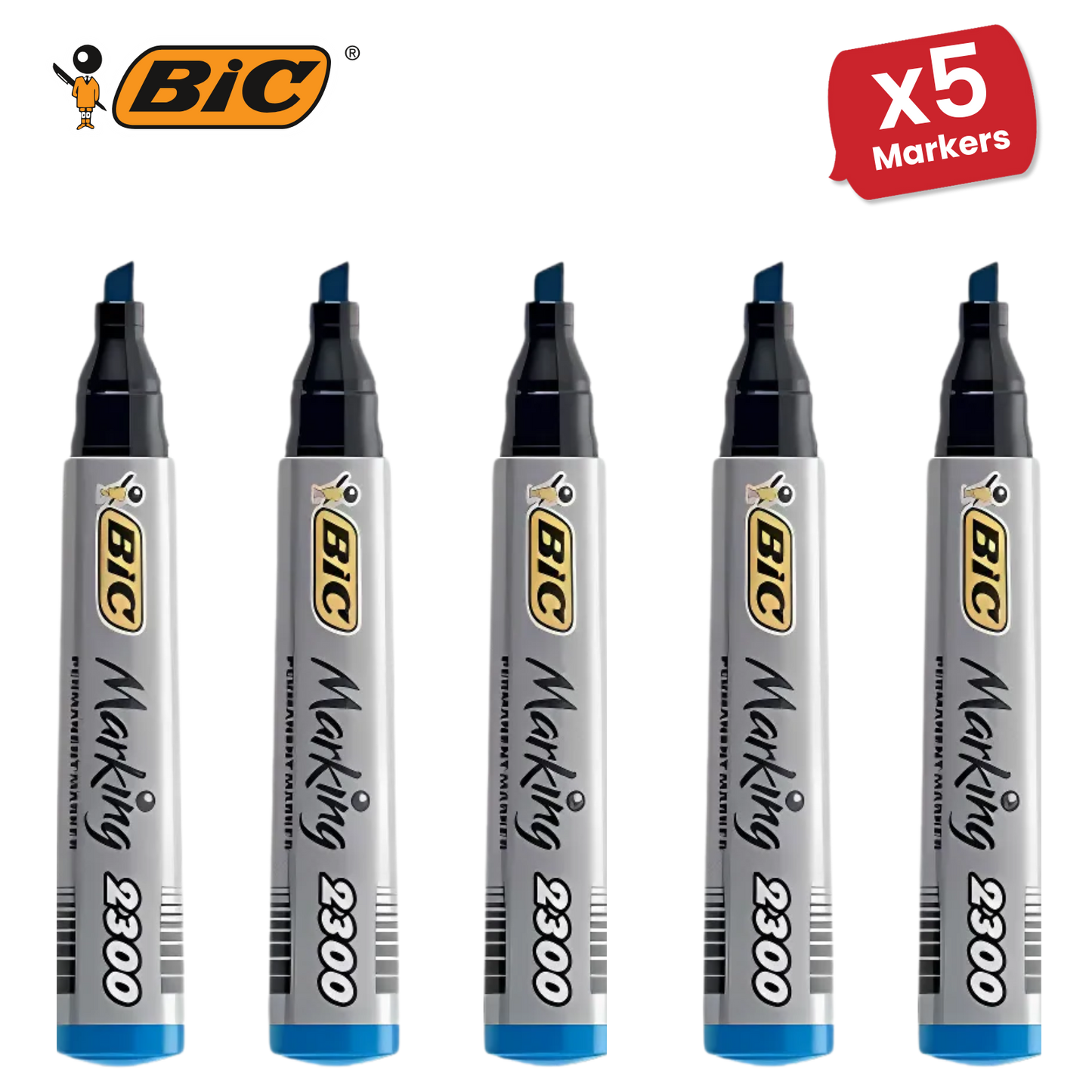 BIC Marking 2300 ECOlutions Permanent Chisel Tip Markers Blue - Single Pen