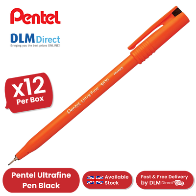 PENTEL ULTRAFINE PEN BLACK S570-A - Pack of 12 - 1 to 5 Packs