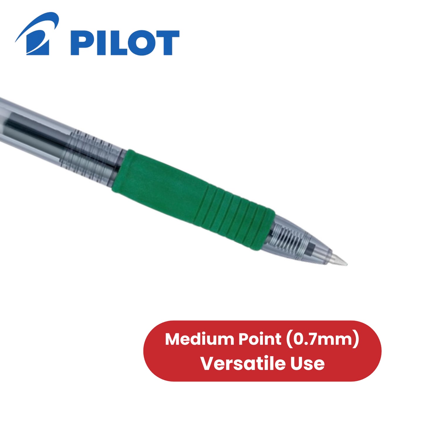 Pilot G-207 Retractable Gel Rollerball 0.7 mm Tip Medium (Single Pen) - Green