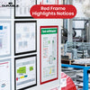 Durable Magnetic Frame 5 Pcs Metal Display Holders, Red A4 Wall Mount Holders for Posters