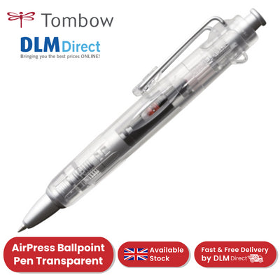 Tombow Ballpoint  AirPress Pen Transparent Barrel BK Pack of 1 - 1 to 36 Packs