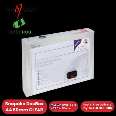 Snopake DocBox A4 60mm Clear for Secure Document Storage and Organization x1