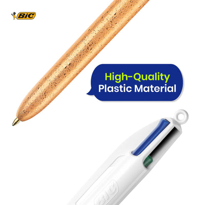 BIC 4-Colour Champagne Pens Pack of 12 Medium Points for Office & Home