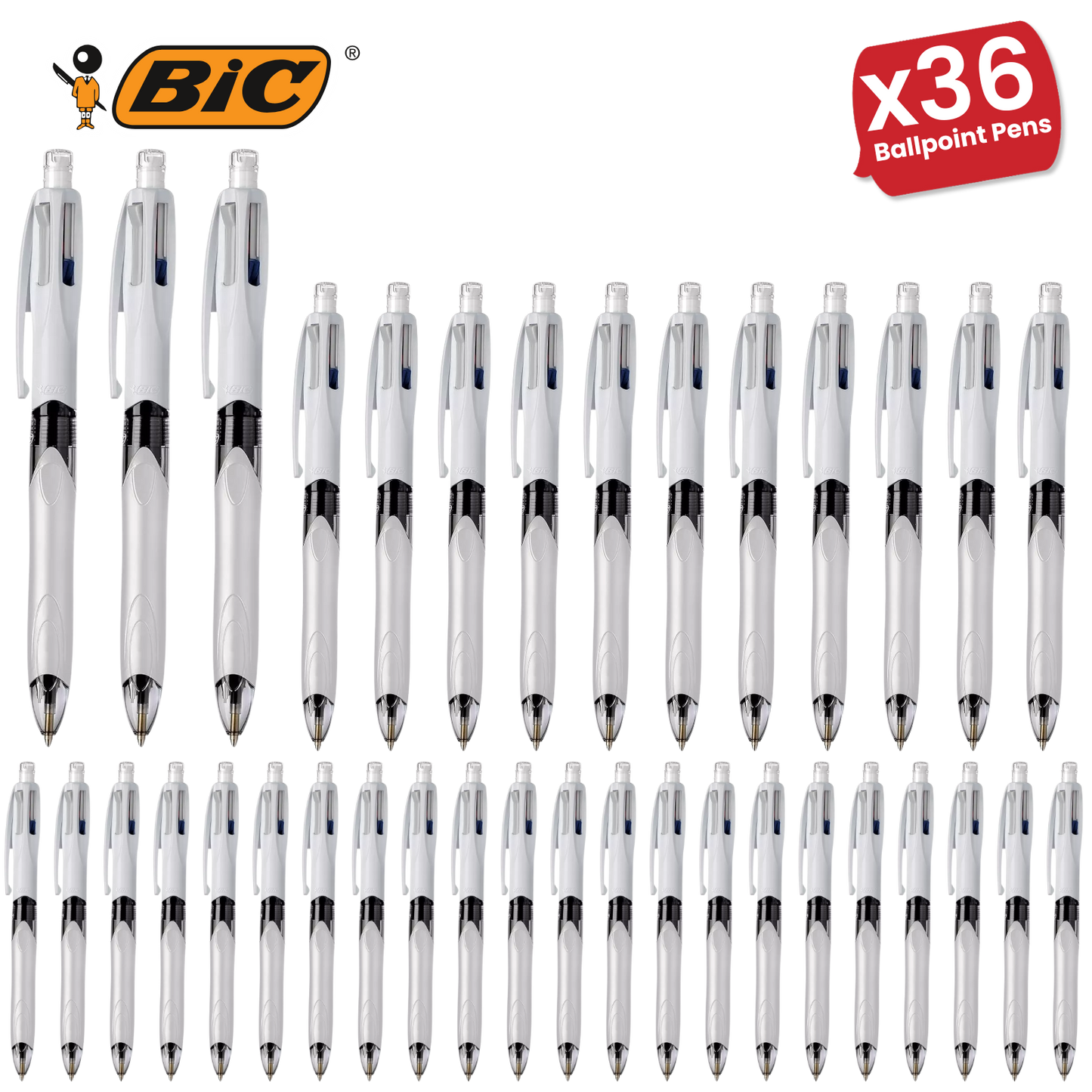 Bic 4 Colours Combination Medium Ballpoint Pen + Medium Mechanical Pencil