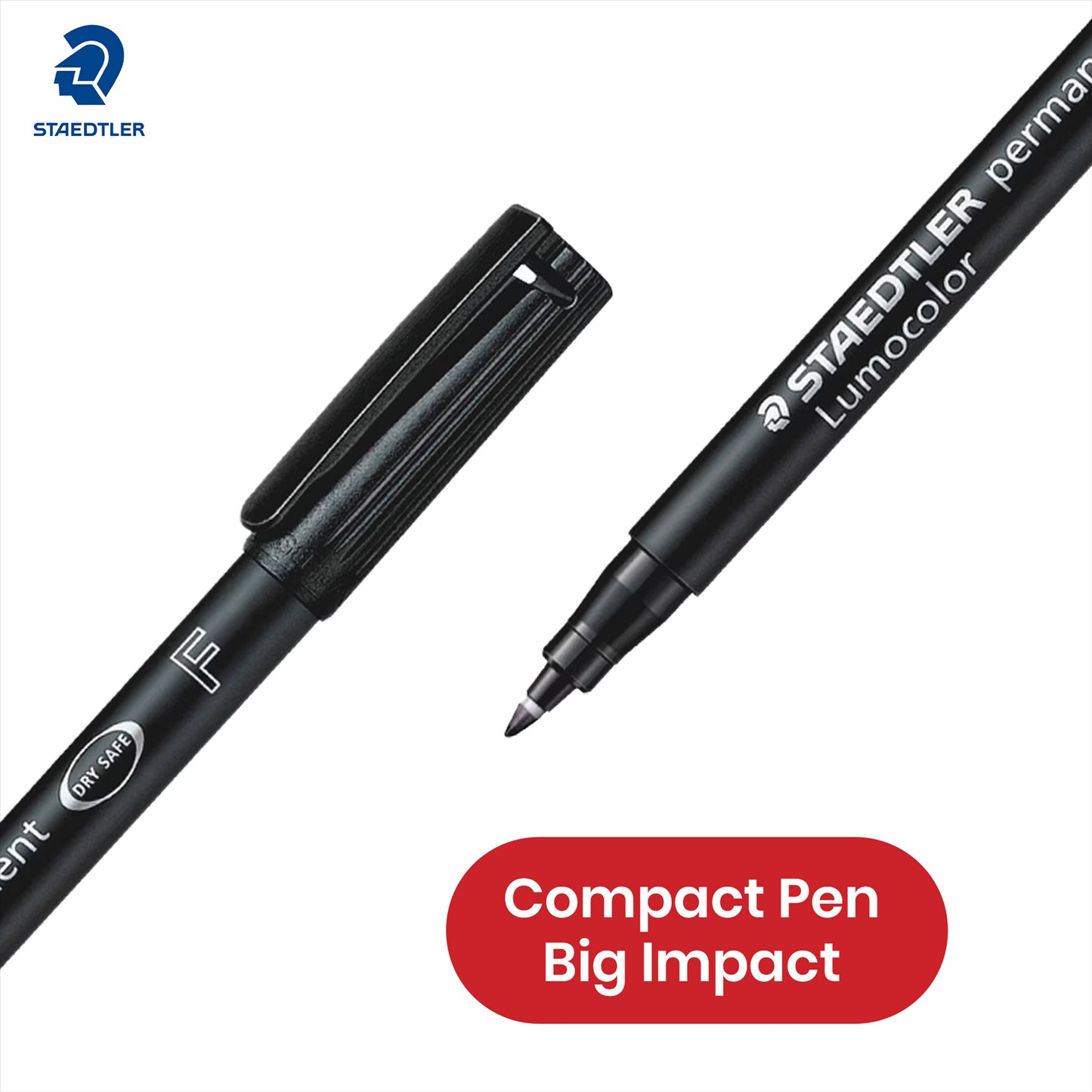 STAEDTLER Lumocolor Black Permanent Marker - 318F 0.6mm Fine Tip Writing Markers for Office