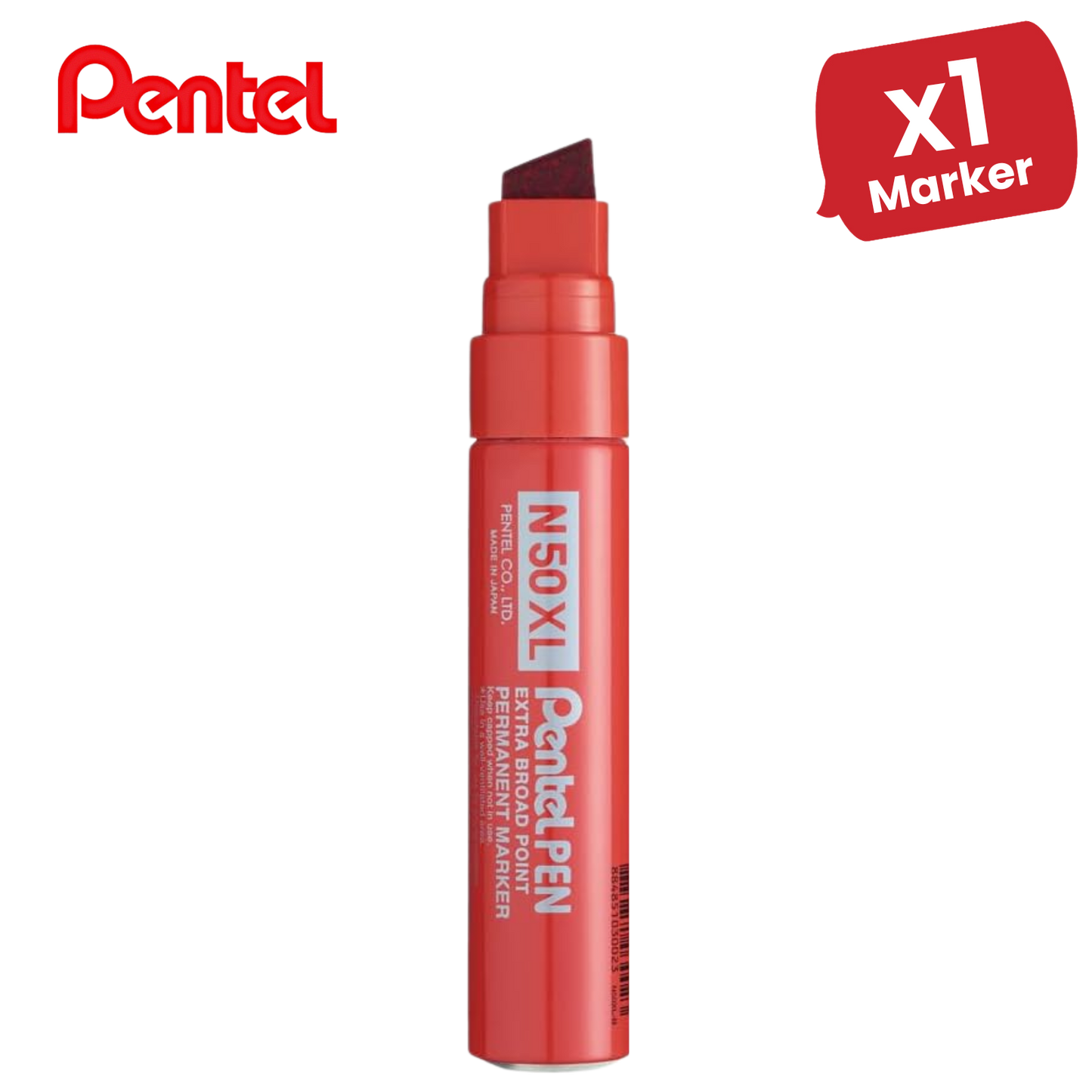 PENTEL N50XL PERMANENT MARKER RED - Single Pen
