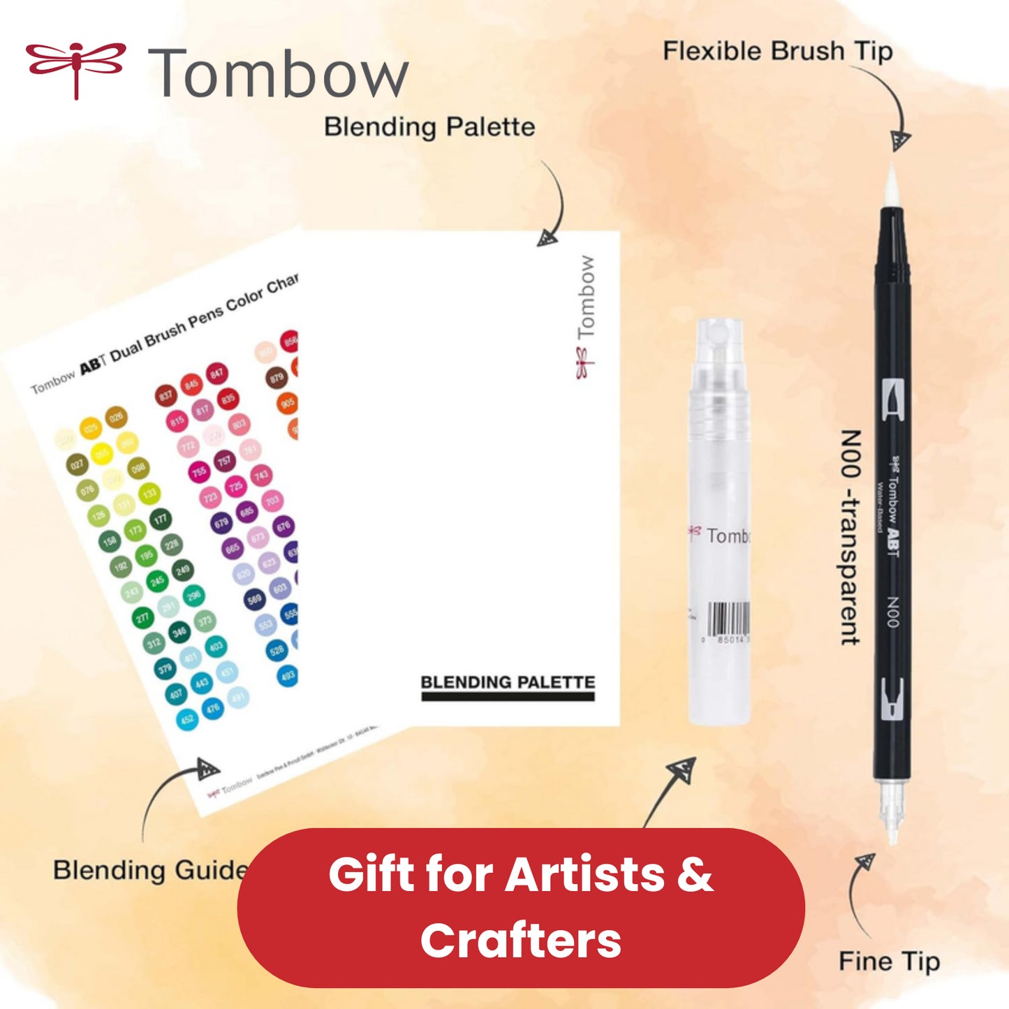 Tombow Blending Kit For Blending Water-Based Brush Pens & Calligraphy Pack of 4
