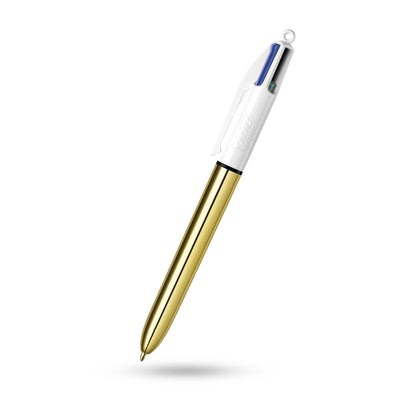 BIC 4 Colours Shine Ballpoint Pen Gold Metal Barrel 1.0mm Tip 4 Colours