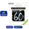 Happy 60th Birthday Black and White Banner 2.6m Party Decor for Milestone Celebration
