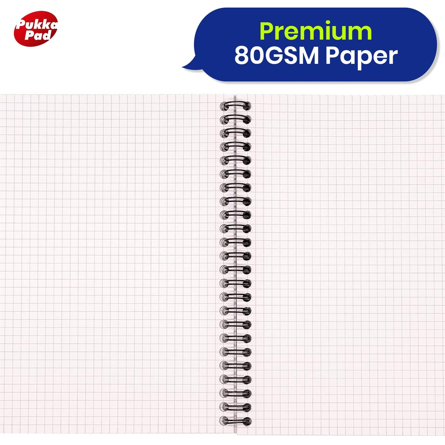 Pukka Pad A5 Squared Jotta Book 1-Pack Wirebound  Notebook, 200 Pages for School & Office
