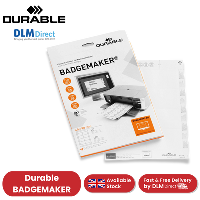 Durable BADGEMAKER Inserts 60 x 90 mm - Pack of 160 Inserts - White -  1 to 5