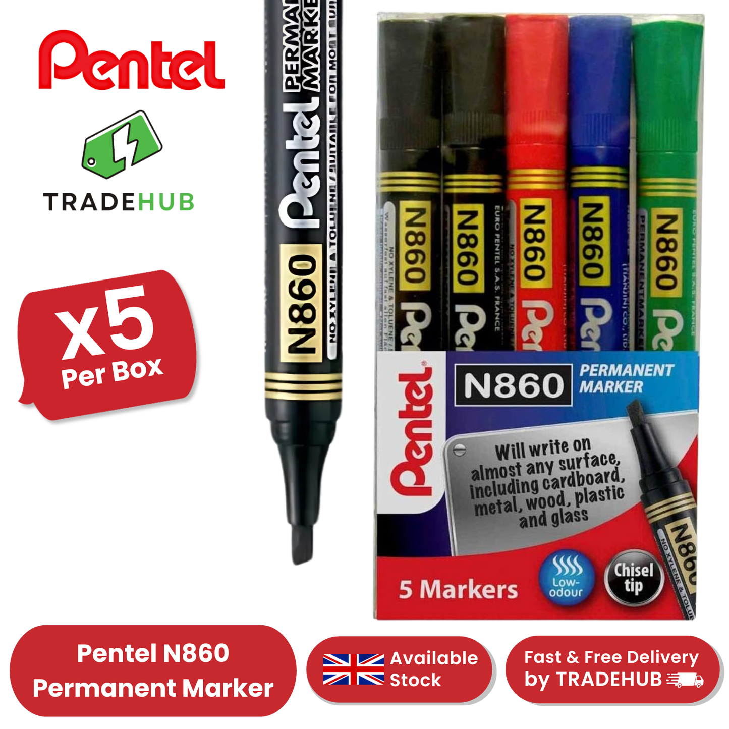 Pentel N860 Assorted - Pack of 5