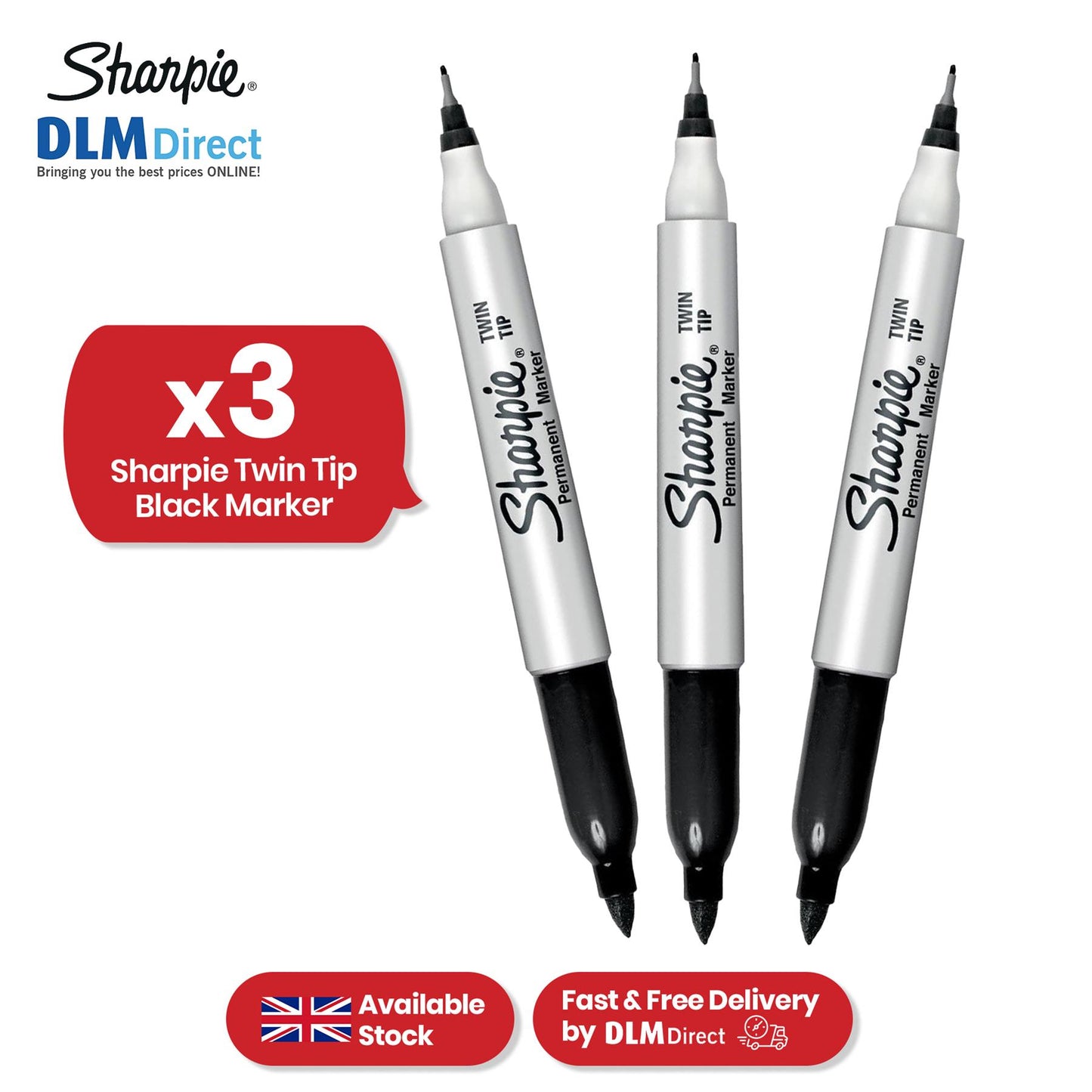 Sharpie Double-Sided Pen - Black Dual Tip Colouring Pens, Fine & Ultra Fine Tip Artist Pens For Kids