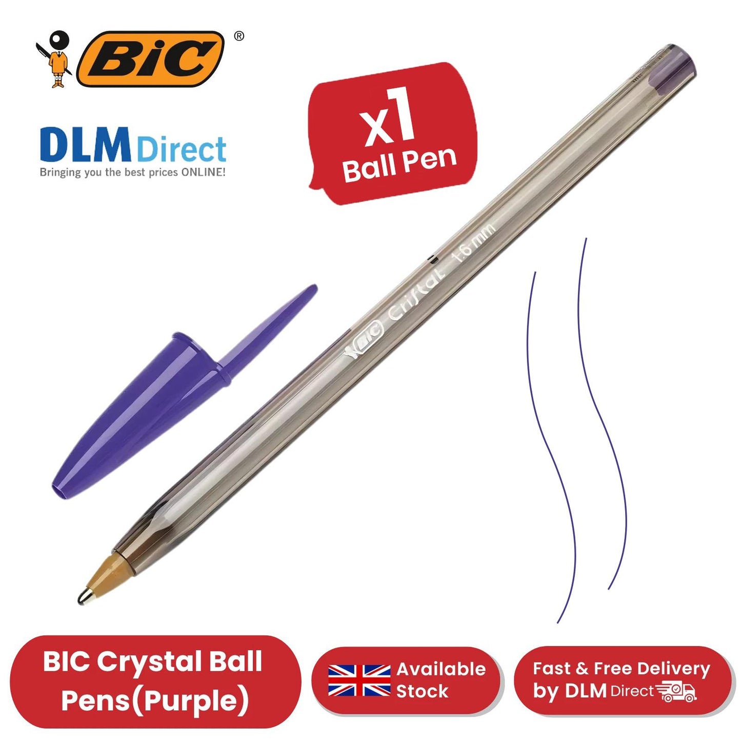 Bic Cristal Fun Ball Pen � Purple - Pack of 1