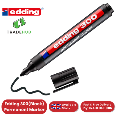 Edding 300 Permanent Marker Bullet 1.5-3mm Black - Single - 1 to 30 Packs