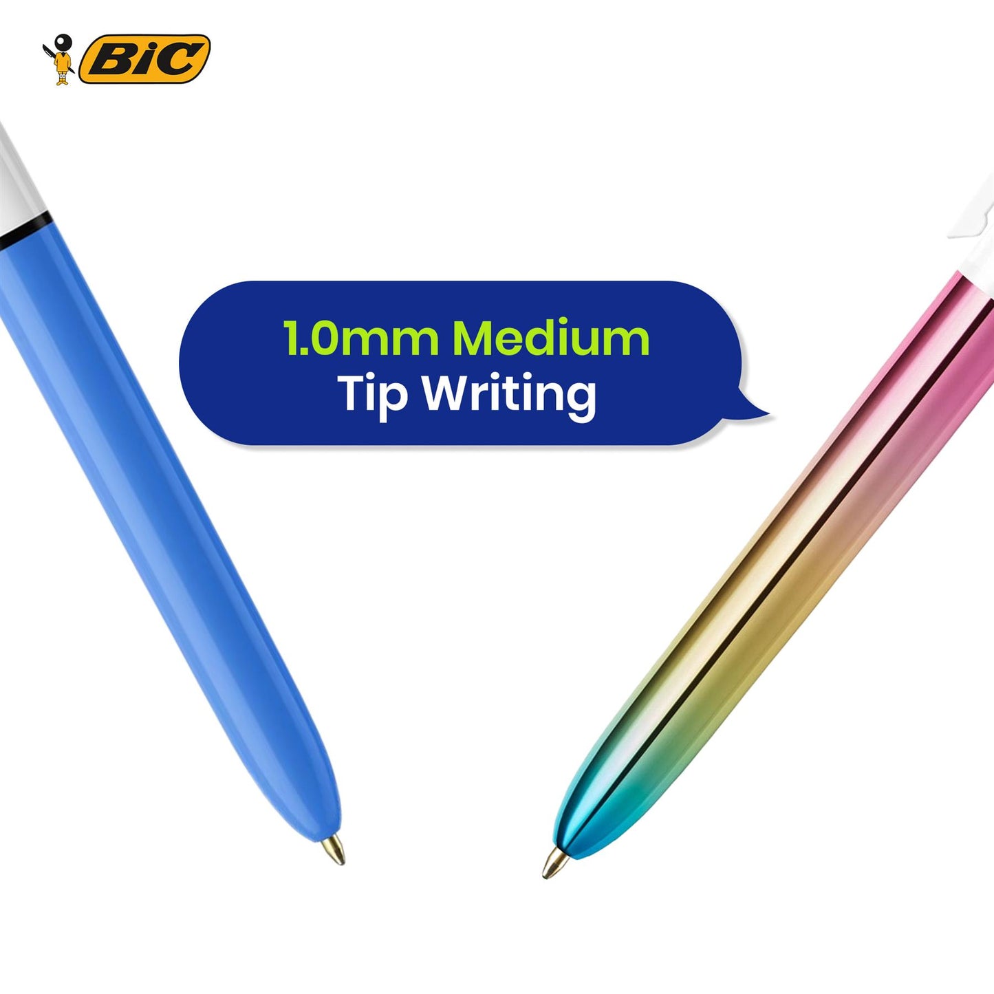 BIC Ball Point Pen 1.0mm Medium Tip Biro Coloured Ink  for Office Home School