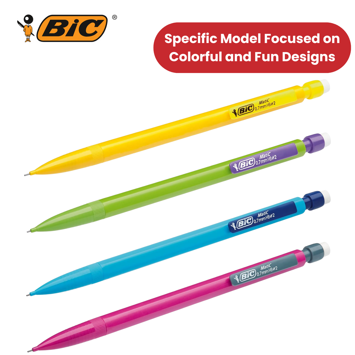 BIC Matic Combo Mechanical Pencils (Value Pack of 8, Plus 2 Free)