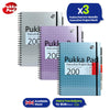 Pukka Pad Project Book Metallic Journal Notebook with Dividers & Pockets Writing Notepad for School Office Home (Pack of 3)