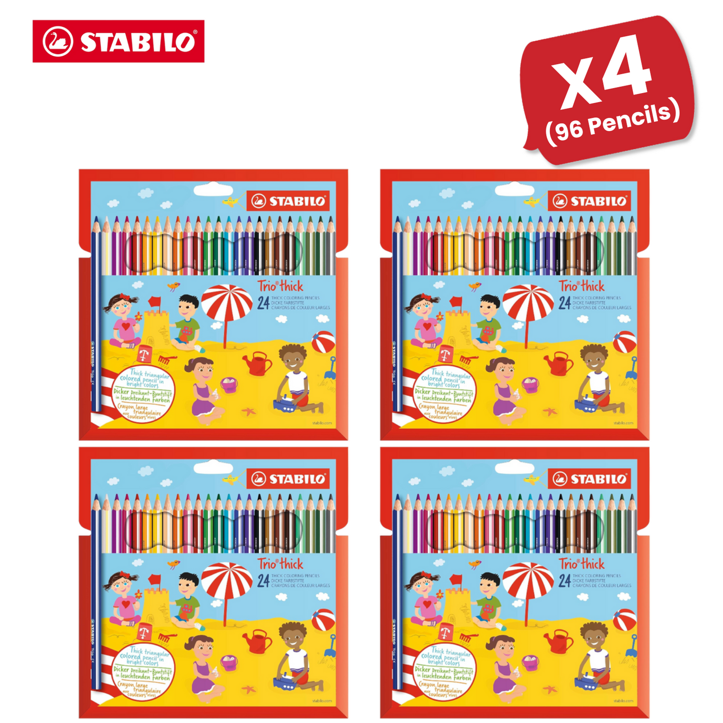 Stabilo Trio Thick Colouring Pencils Assorted Pack of 24