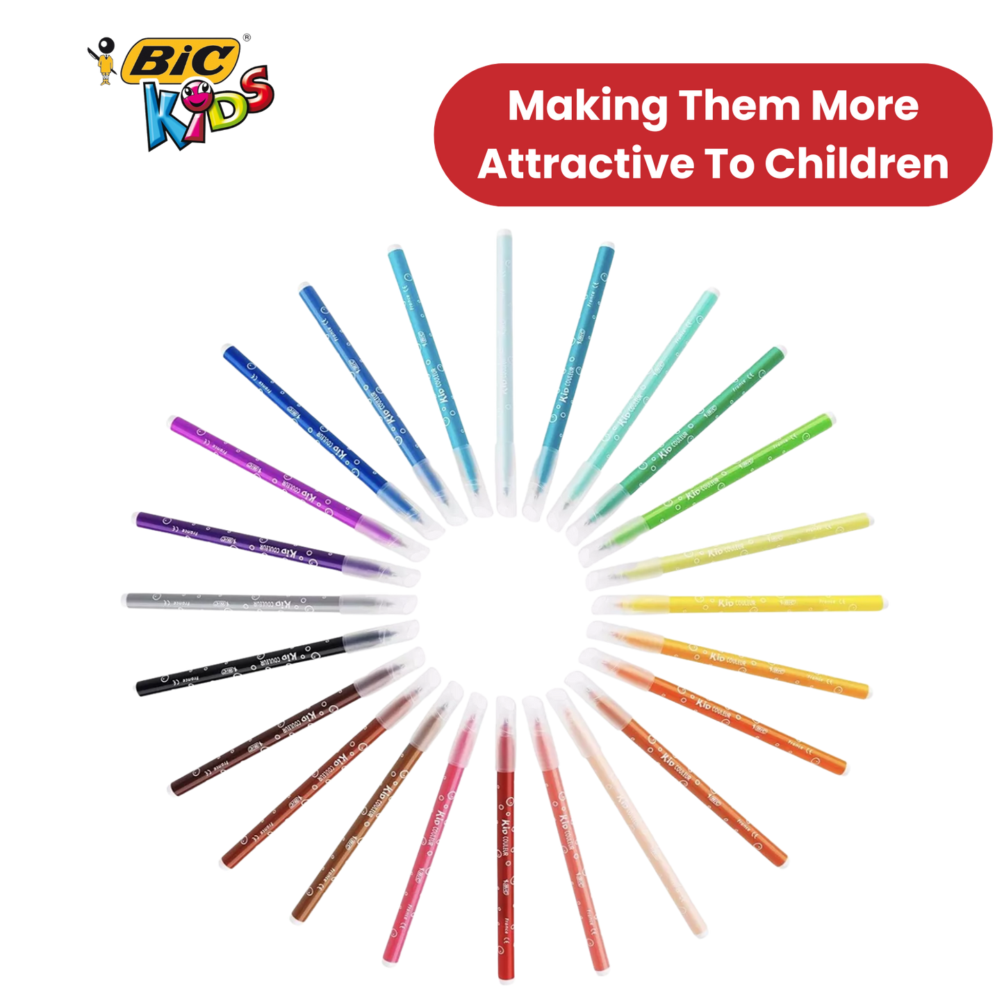 BIC Kids Kid Couleur Baby Colouring Pens Assorted - Pack of 12