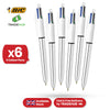 Bic 4 Colour Shine Silver - Pack of 6