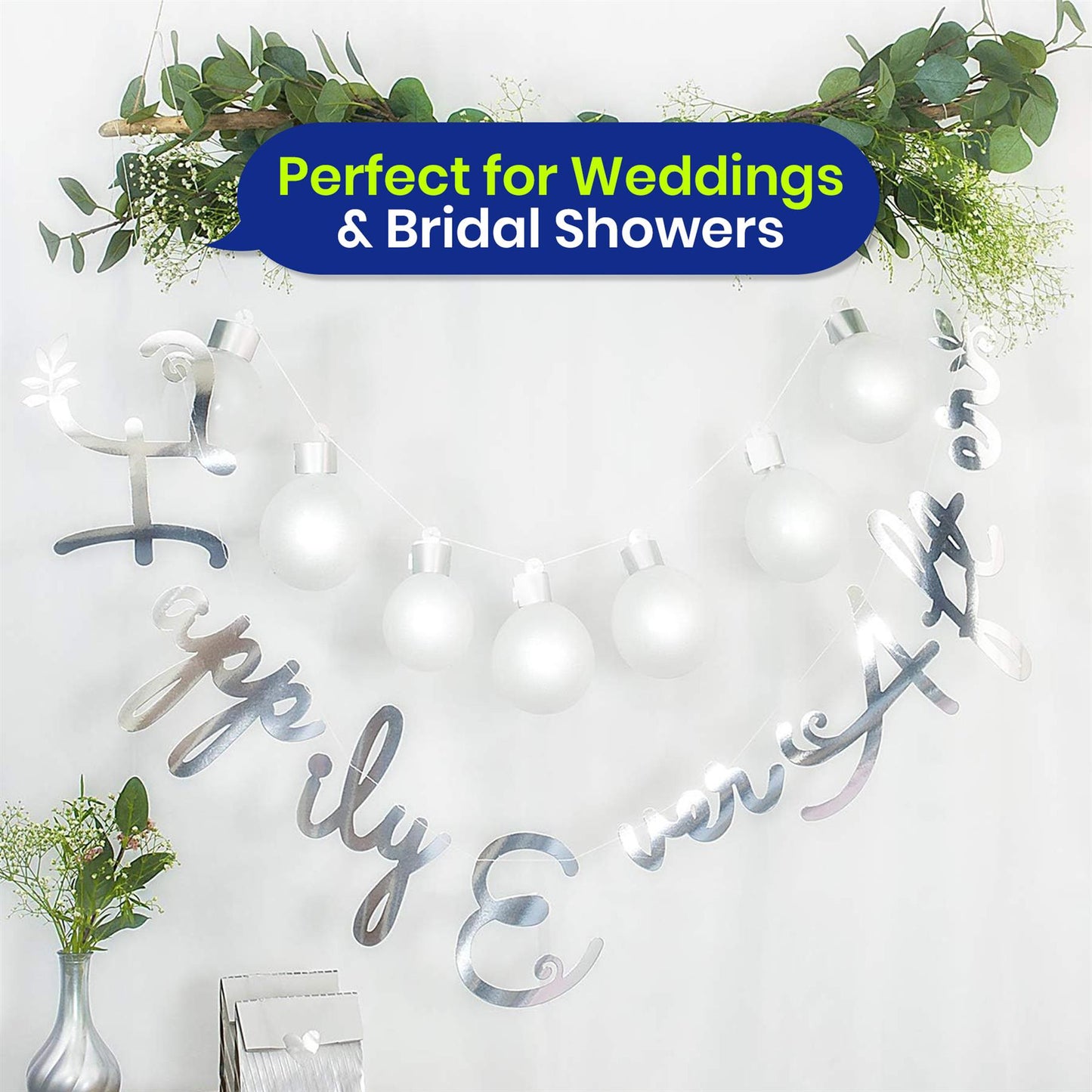 Happily Ever After Future Mrs Prosecco Time Garland Pack Foil Finish Party Decor