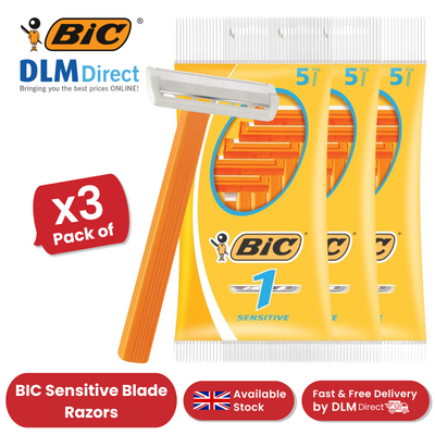 Bic 1 Single Blade Sensitive Razors 5's - Pack of 3