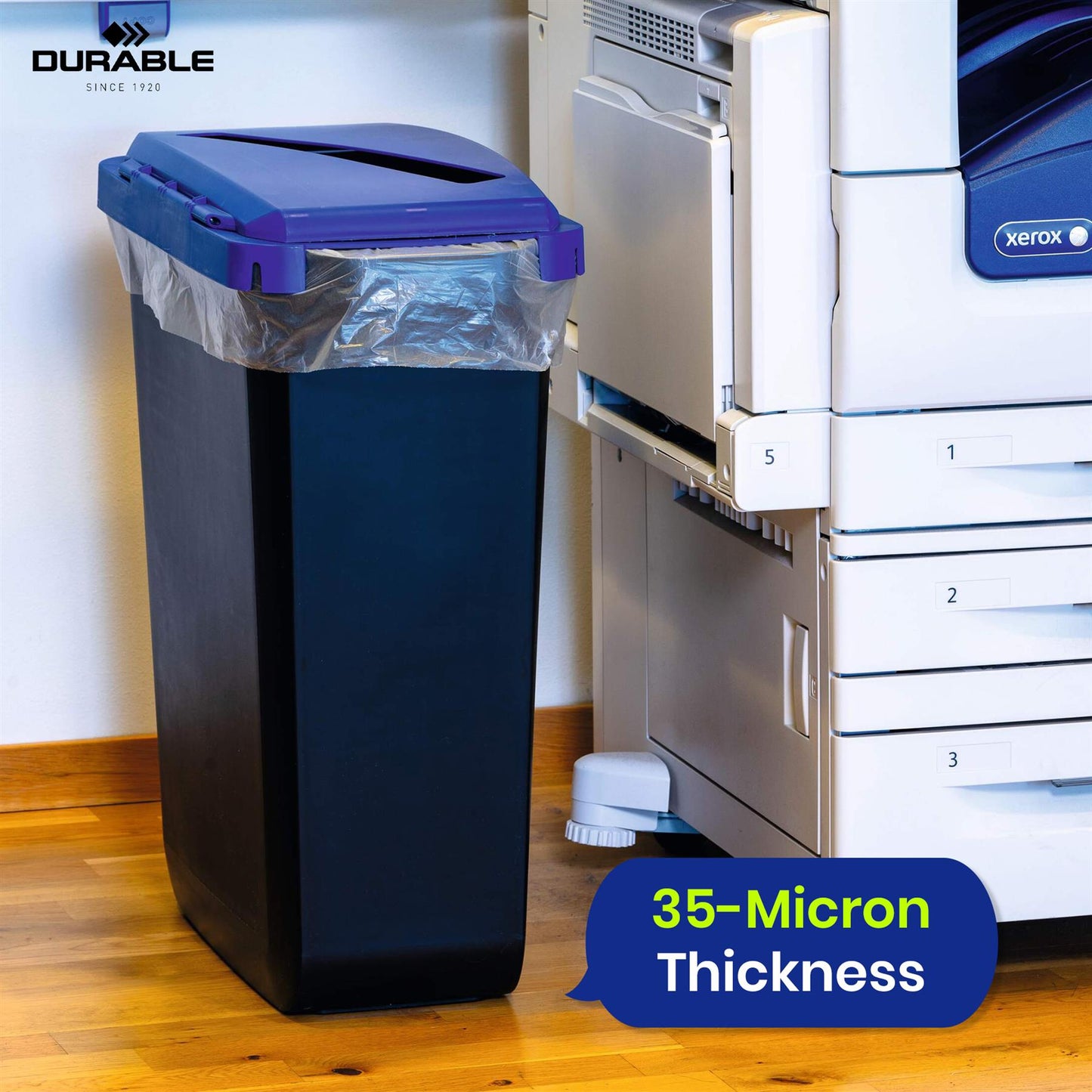 Durable 110L Bin Bags 25 Pack Recycled Plastic for Daily Use