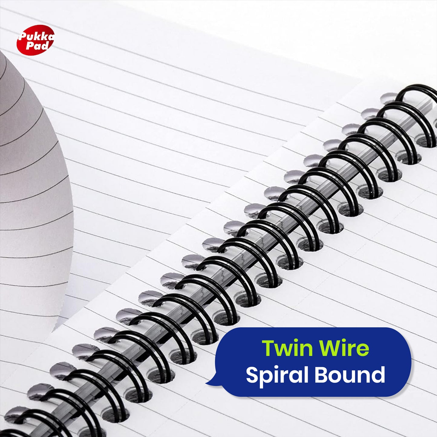 Pukka Pad, Striped Jotta Pad A5 Notebook 3-Pack with Twin Wire Binding - 200 Pages of 80GSM Paper with 8mm Lines and Perforated Edges � Assorted Colours, 21 x 14.5 cm
