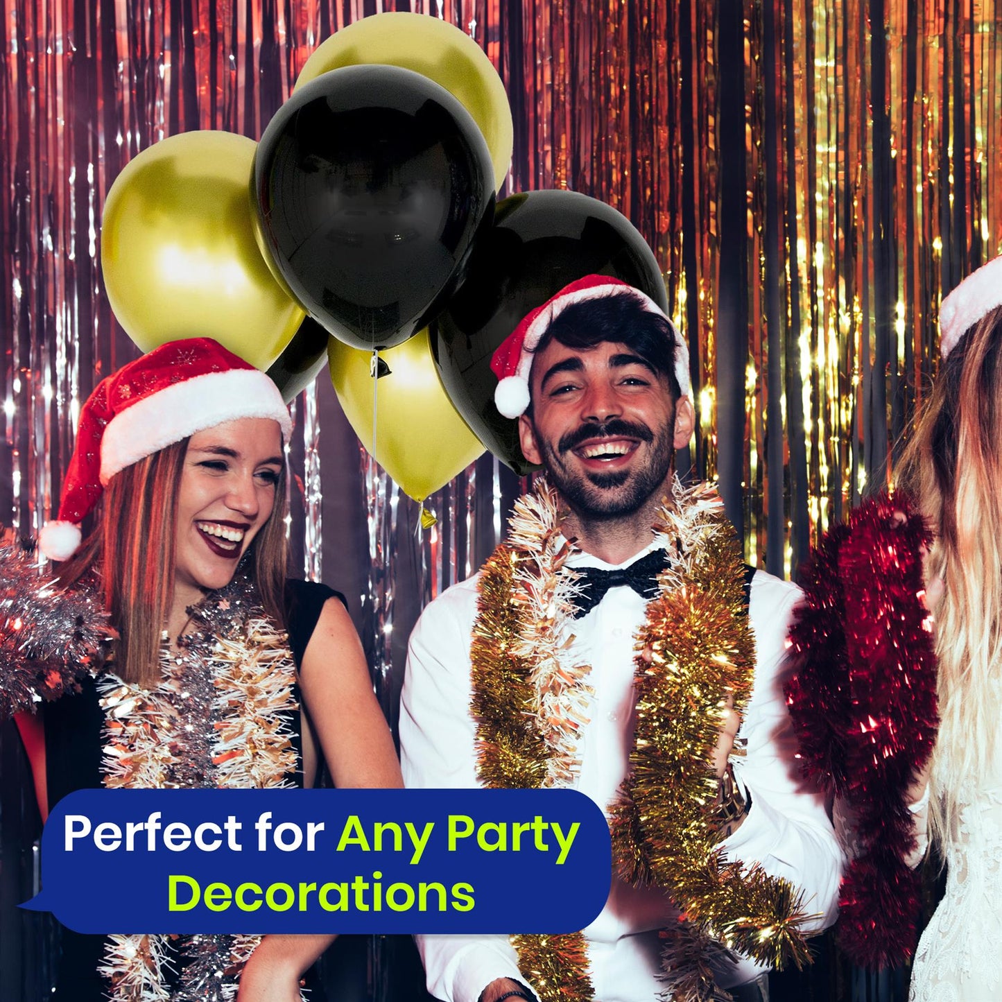Black and Gold Balloons 12 Inch Pack of 6 Latex Party Balloons for Elegant Decorations