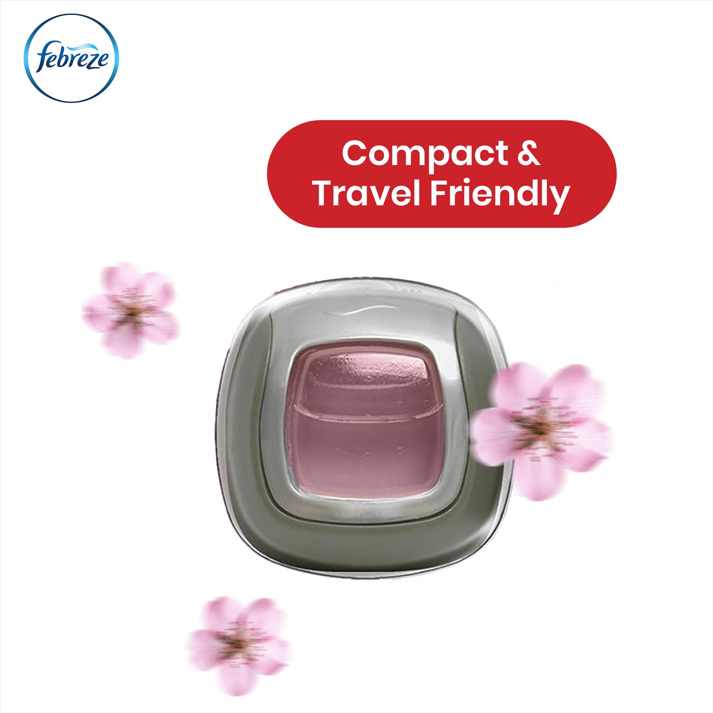 Febreze  Clip-On Car Air Freshener 2ml Blossom & Breeze Gel Car Freshener for Odour Eliminator