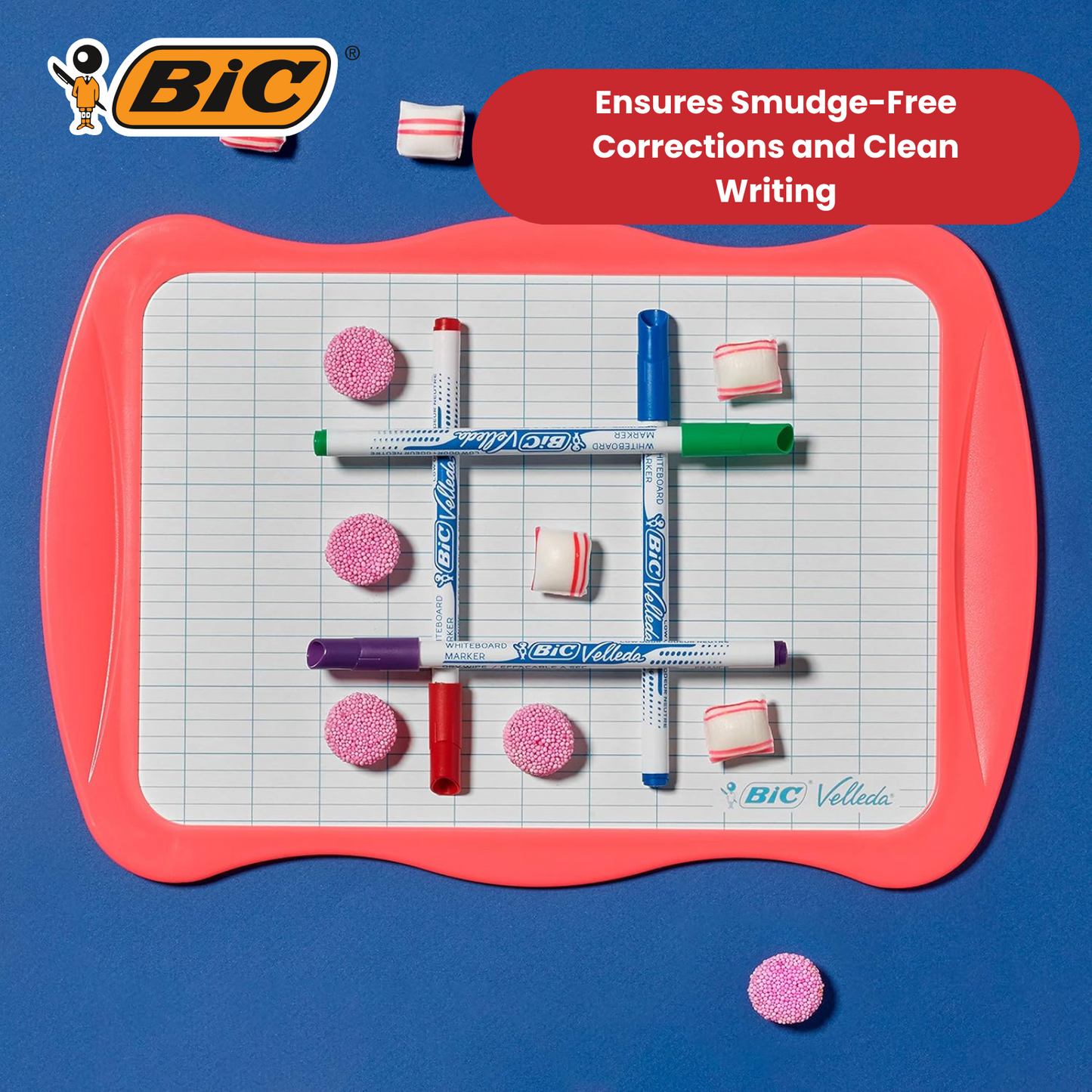 BiC Velleda 1721 Green Dry-Wipe Whiteboard Markers for Bold, Clean Writing, x24