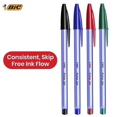 BIC Cristal Soft Ballpoint Pens - 1.2mm Medium Tip Assorted Ink Pen (Pack of 20)