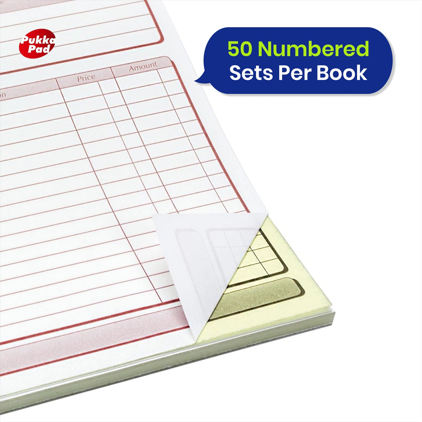 Order Book Paper Duplicate NCR Receipt Carbonless Pad for Business (Pack of 5)