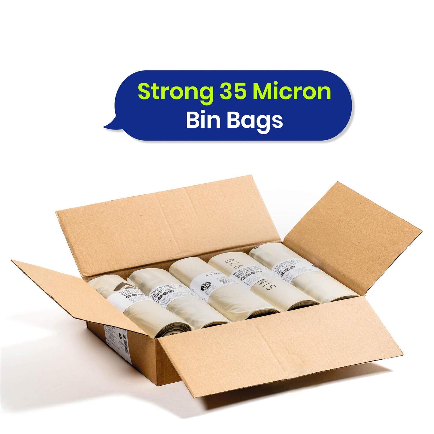 110L Bin Bags 25 Pack and 60L DURABIN Waste Bin Green Bundle Strong Recycled Plastic Set