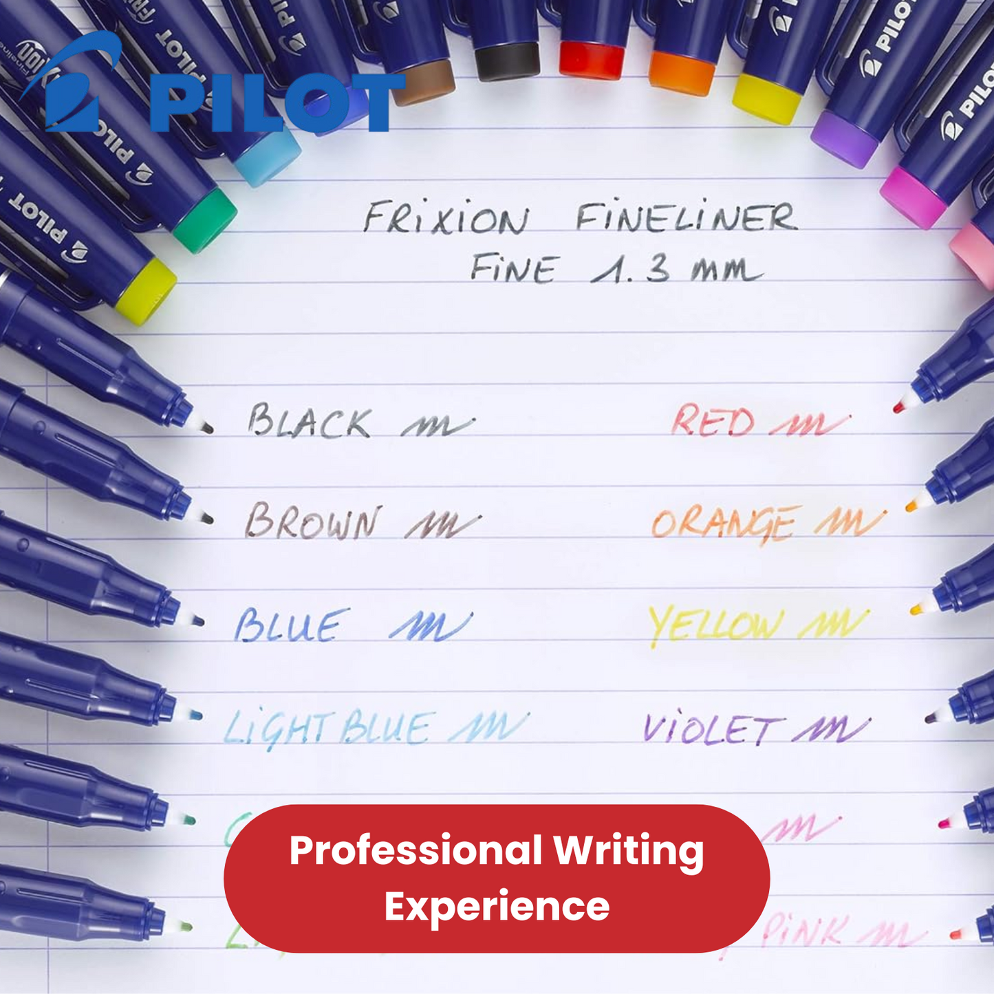 Pilot FriXion Erasable Fineliner Light Blue Single Pen 1.3mm Writing Felt Tip