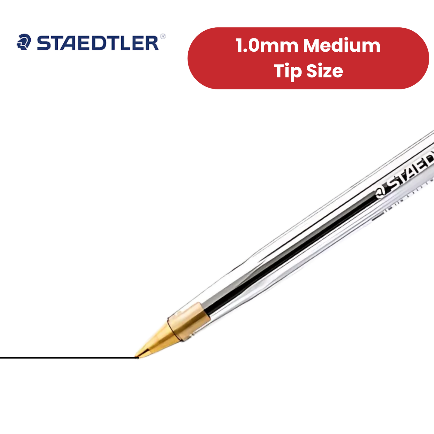Staedtler Stick 430 M-9 Ballpoint Pen Medium - Black - Pack of 10 - 1 to 5 Packs