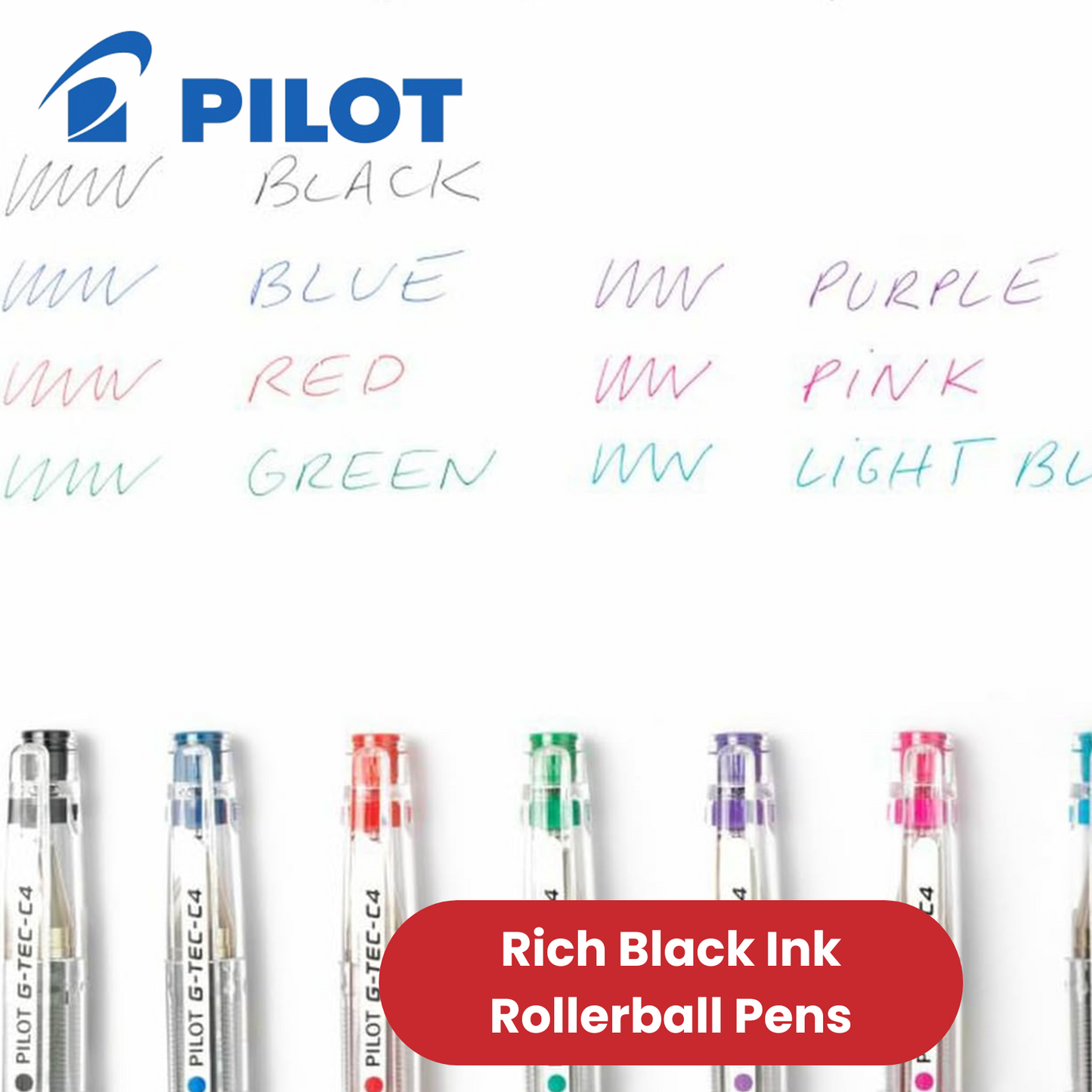 Pilot G - Tec C4 Gel Microtip Rollerball Pen, 0.4 mm Tip Black - Pack of 3