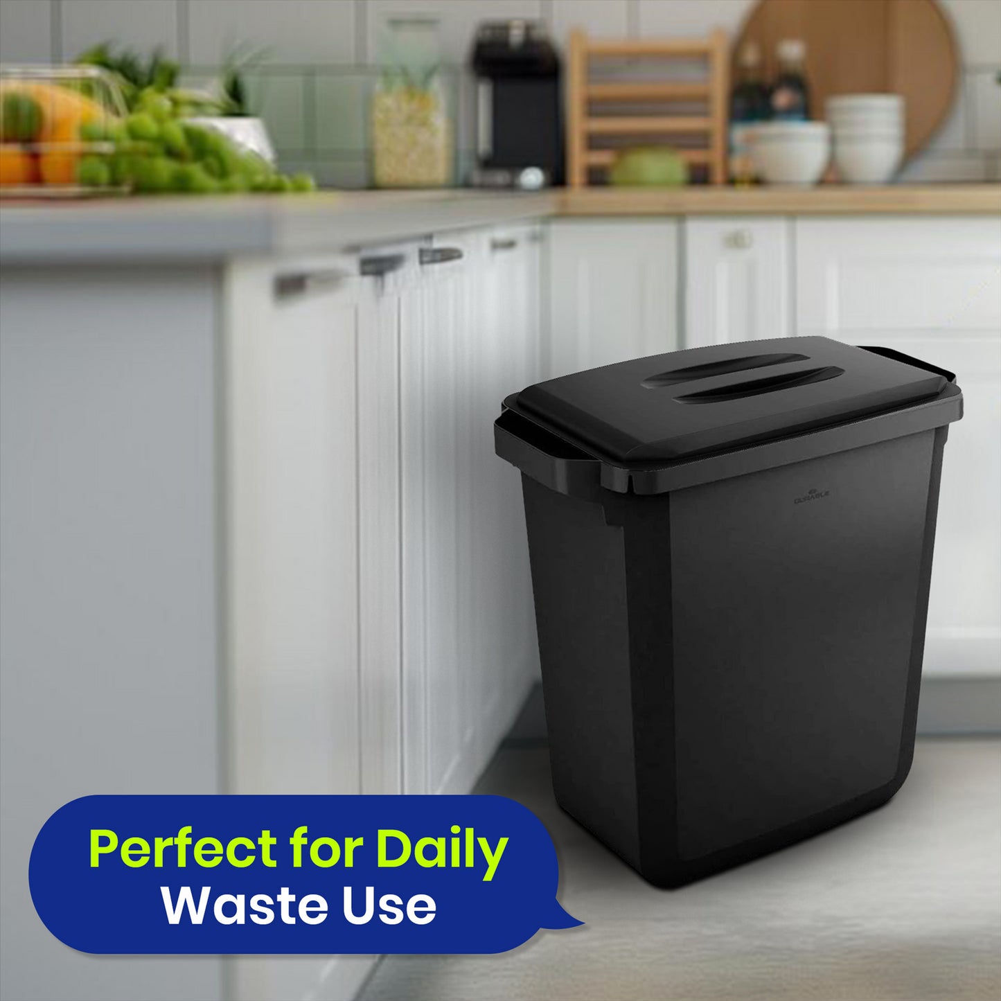 DURABIN 60L Black Bin Set and Black Lid and 25x 110L Recycled Bin Bags