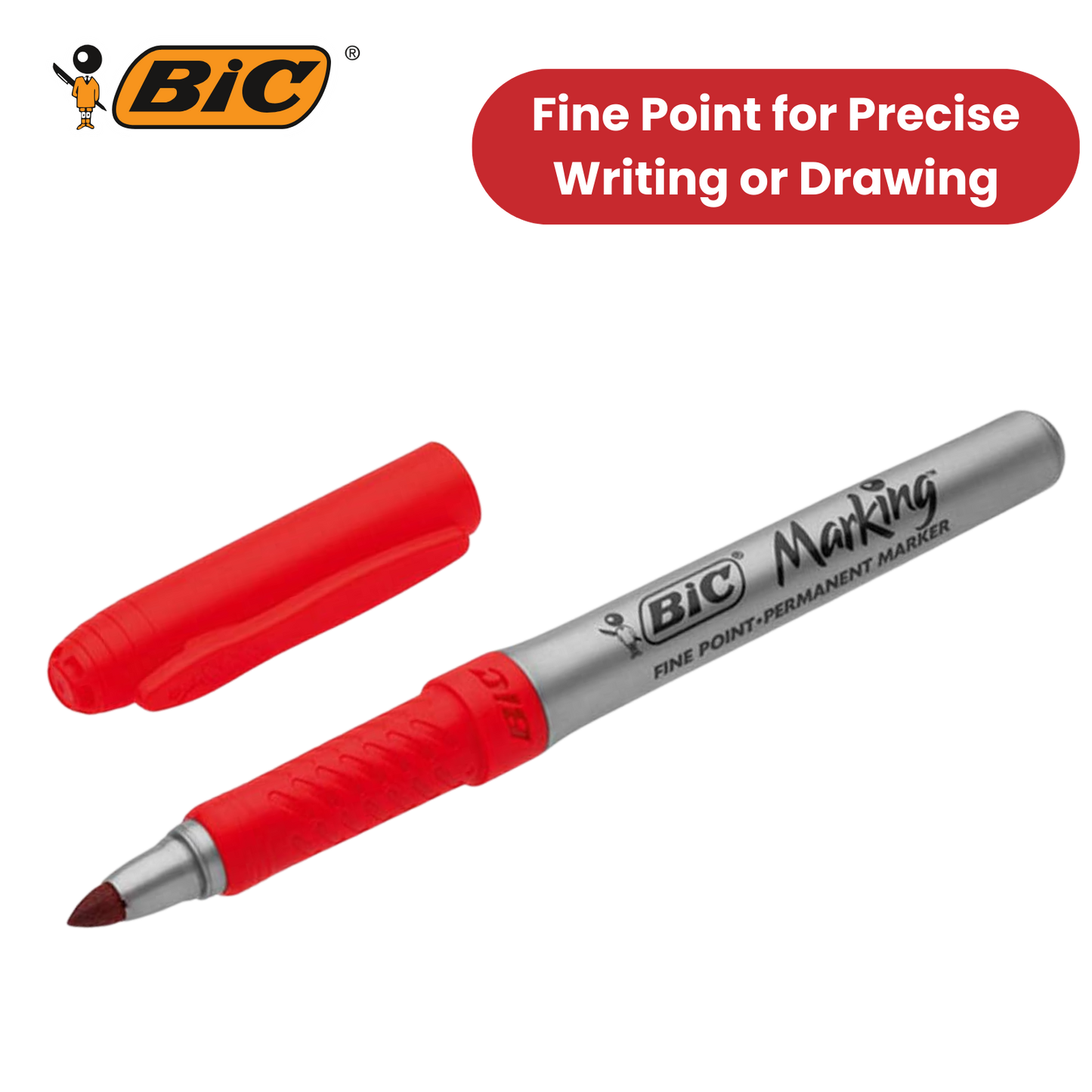 BIC PERMANENT MARKERS FINE ASSORTED - PACK OF 12