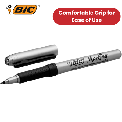 BIC Marking Permanent Markers Ultra Fine Tip Black - Pack of 12 - 1 to 5 Packs