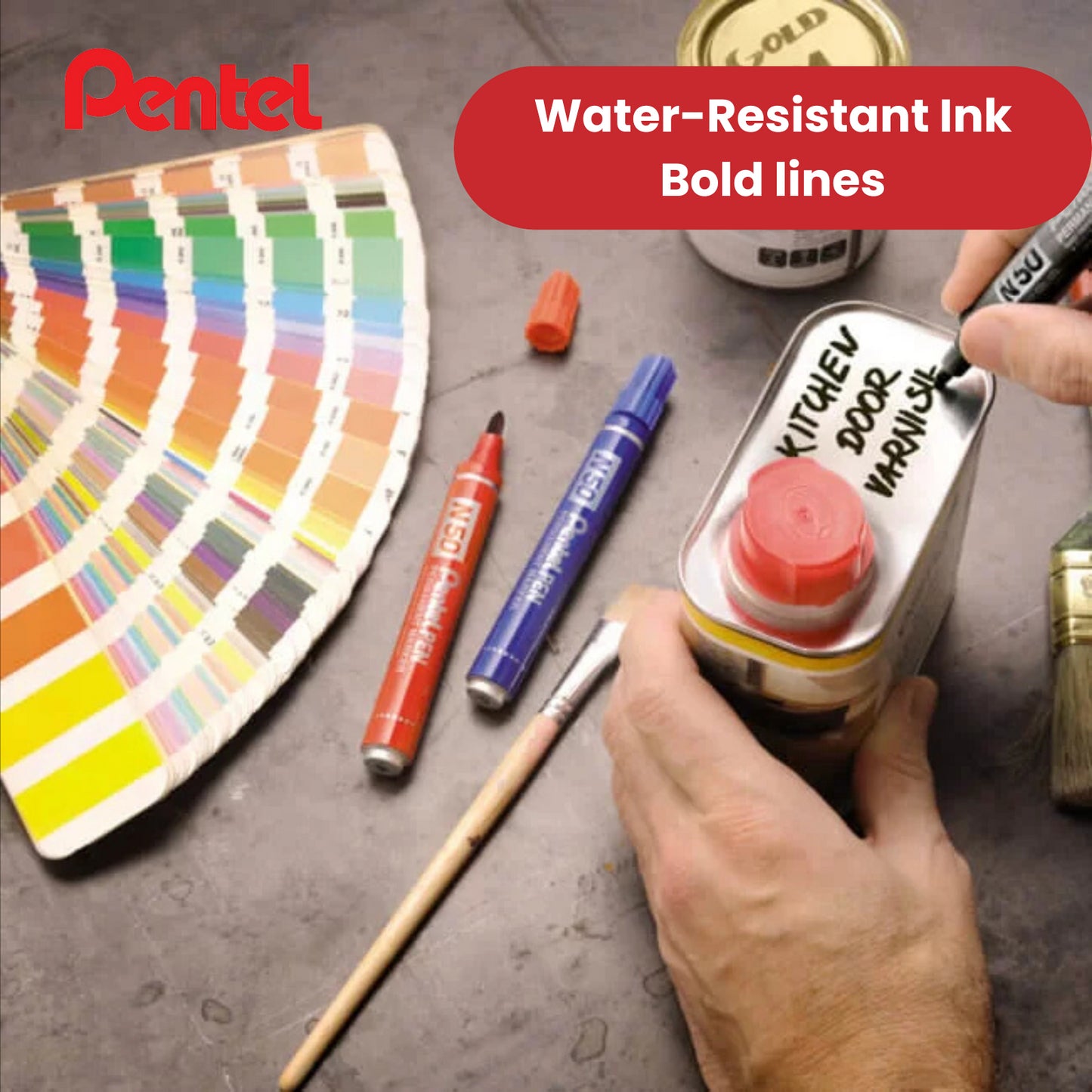 Pentel N50 Permanent Marker Bullet Tip 1.5-2mm Line Black Ref N50-A - 1 to 24