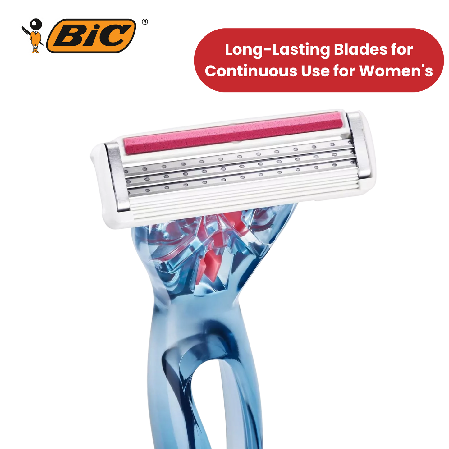 BIC Click 3 Soleil Sensitive Women's Razor Refills - 1 Handle + 4 Blades -1 to 5