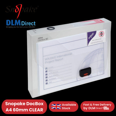 Snopake DocBox A4 60mm Clear for Secure Document Storage and Organization x1