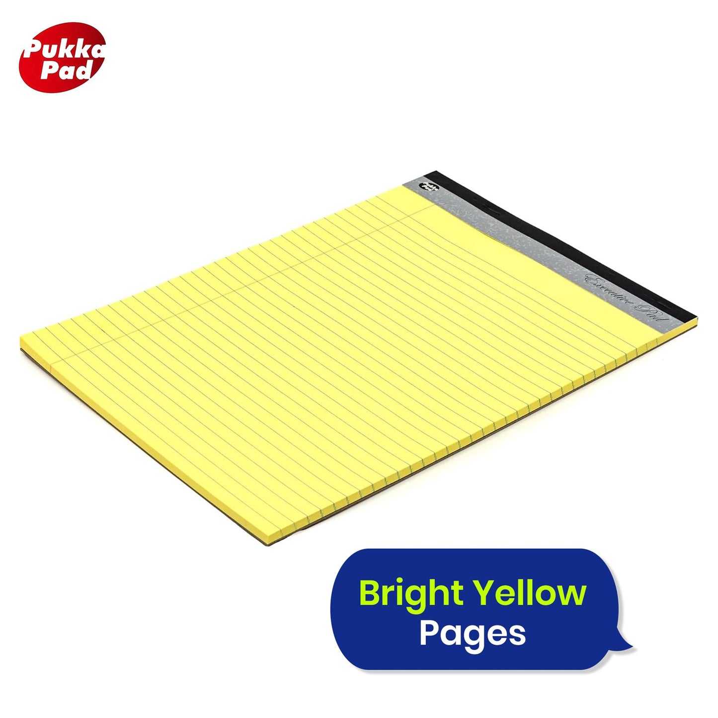 PUKKA PAD Legal Pad A4 Yellow Lined Paper 100 Pages for Office and Study